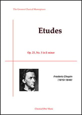 Etude Op. 25, No. 5 in E minor piano sheet music cover